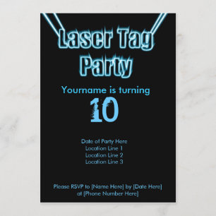 Invitación azul de Fiesta de etiquetas láser