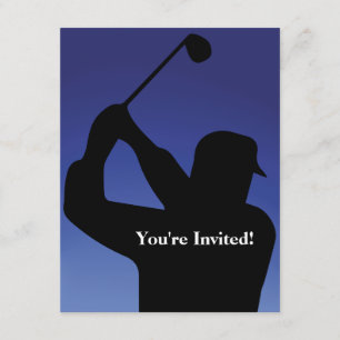Invitación azul de golf masculino