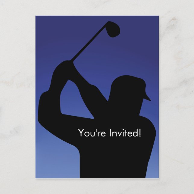 Invitación azul de golf masculino (Anverso)