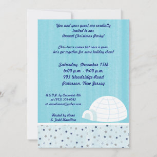 Invitación azul de helado Icy Igloo Baby 5x7