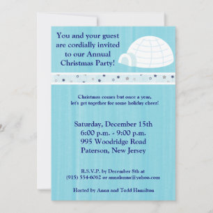 Invitación azul de helado Icy Igloo Baby 5x7