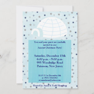 Invitación azul de helado Icy Igloo Baby 5x7