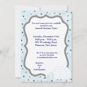 Invitación azul de helado Icy Igloo Baby 5x7