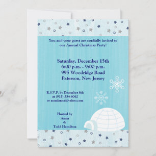 Invitación azul de helado Icy Igloo Baby 5x7