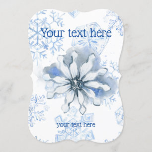 Invitación Azul de invierno personalizable