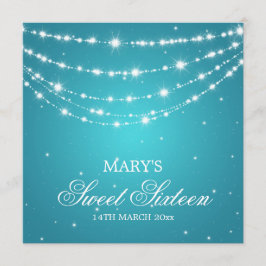 Invitación Azul de la cadena espumosa de 16 Fiestas dulce