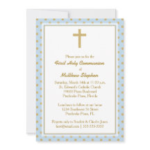 Azul de la comunión con los lunares del oro