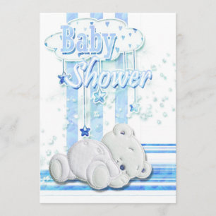 Invitación Azul de la ducha del bebé