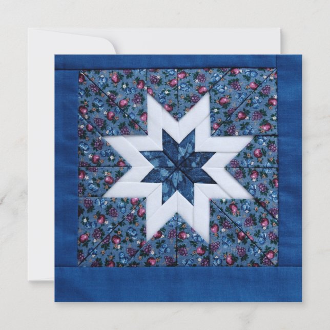 invitación azul de la estrella del edredón (Anverso)