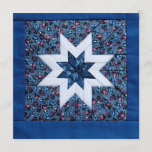 invitación azul de la estrella del edredón