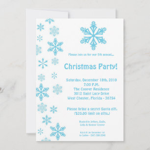 invitación azul de la fiesta de Navidad de los