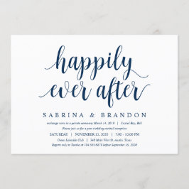 Invitación Azul de la Marina Cuta Rusa Moderna, Elopement Bod