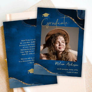 Invitación azul de la Marina Elegante