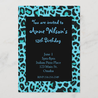 Invitación azul de los chicas de la impresión de