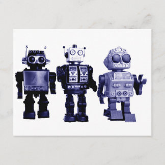 invitación azul de los robots