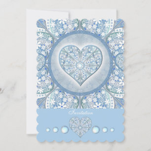 Invitación Azul de luz de encaje cerámico