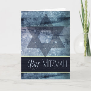 Invitación azul de Mitzvah de la barra