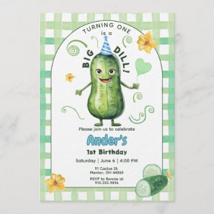 Invitación azul de primer cumpleaños de un gran pe