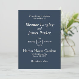 Invitación Azul de Puerto Minimalista y Elegante