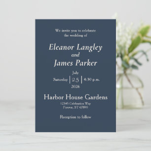 Invitación Azul de Puerto Minimalista y Elegante