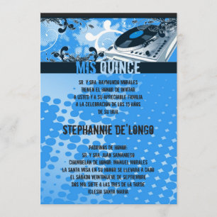 invitación azul de Quinceanera de la placa