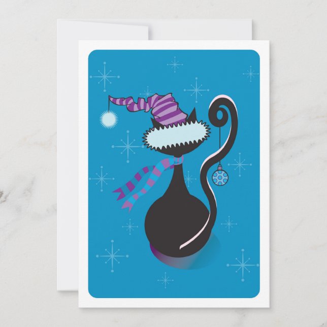 Invitación azul de Santa Kitty (Anverso)