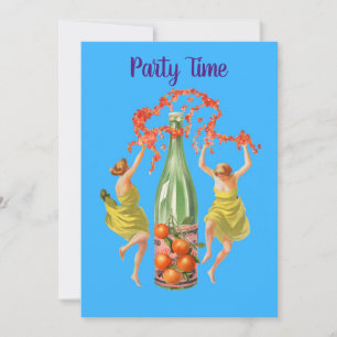 Invitación Azul de tiempo fiesta