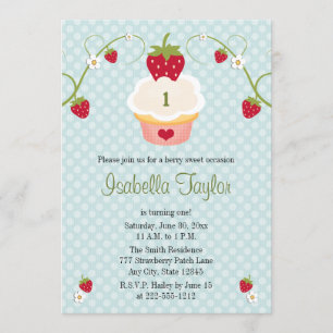 Invitación azul del cumpleaños de la magdalena de