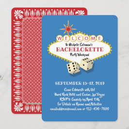 Invitación Azul del cumpleaños de la marquesina de Las Vegas