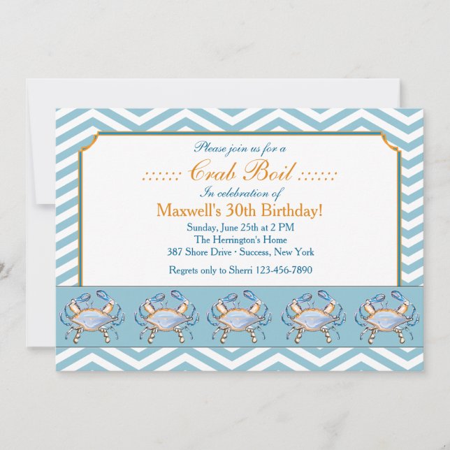 Invitación azul del desfile del gancho agarrador (Anverso)