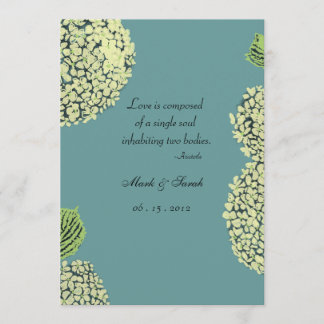 Invitación azul del Hydrangea