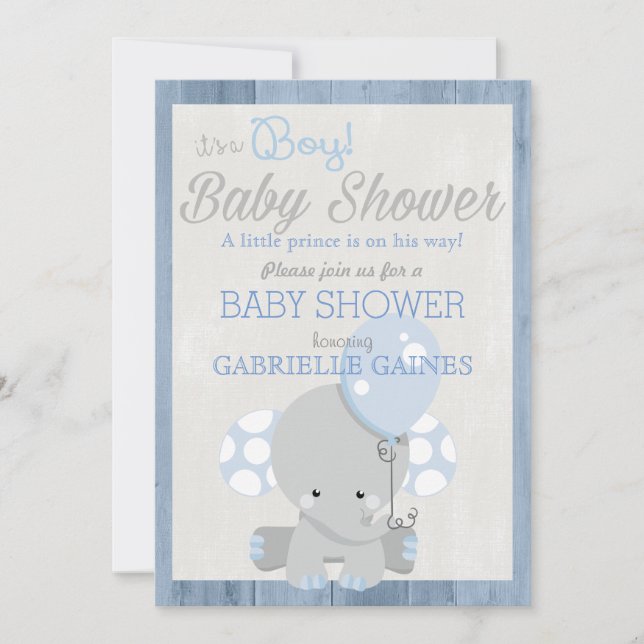 Invitación azul del país de Baby Shower del (Anverso)