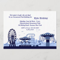 Invitación (azul) del parque de atracciones