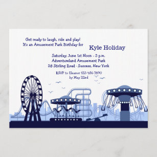 Invitación (azul) del parque de atracciones