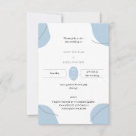 Invitación Azul elegante de la boda personalizada