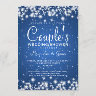 Invitación Azul elegante de la chispa del invierno de la