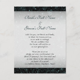 Invitación Azul en la frontera floral negra