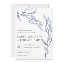 Azul etéreo | boda de hojas botánicas verticales