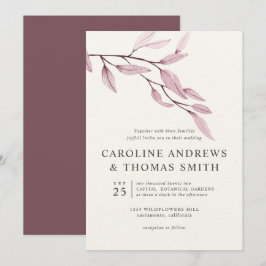 Invitación Azul etéreo | Moda boda de hojas botánicas