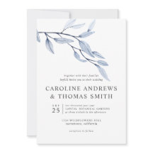 Azul etéreo | Moda boda de hojas botánicas