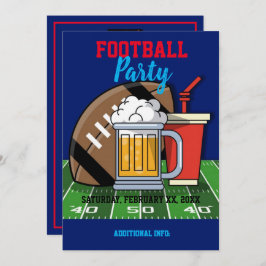 Invitación Azul Fiesta de fútbol