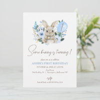 Azul Floral Algunos conejitos se están volviendo e