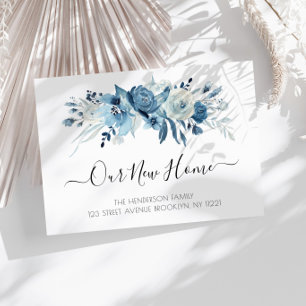 invitación azul floral en movimiento