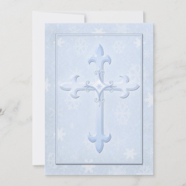 Invitación azul fresca de la boda del invierno del (Anverso)