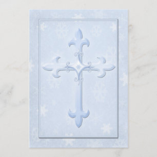 Invitación azul fresca de la boda del invierno del