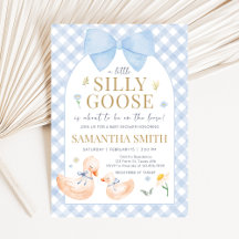 Azul Gingham Silly Goose Baby Shower