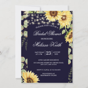 Invitación Azul girasol Eucalyptus Ilumina Ducha Británica