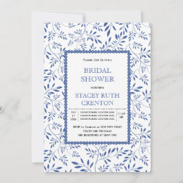Invitación Azul índigo moderno boda ducha de novia