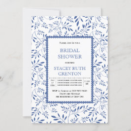 Invitación Azul índigo moderno boda ducha de novia