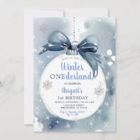 Azul Invierno Onederland Ornamento de Navidad Cump